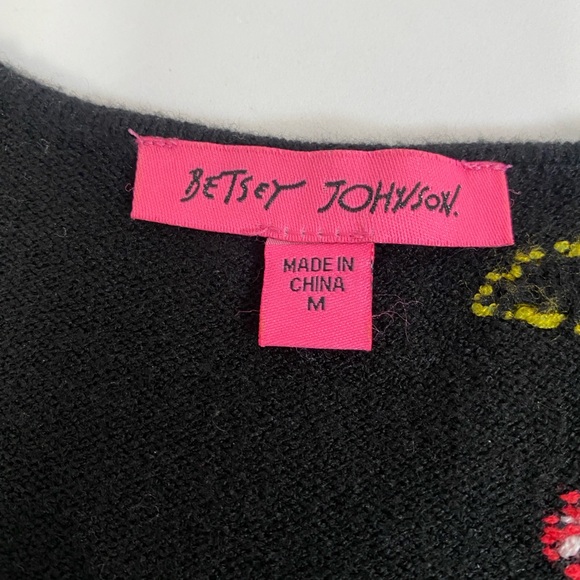 Betsey Johnson Long Black Dress with Cherry Accents Women’s Size Medium - Picture 5 of 9